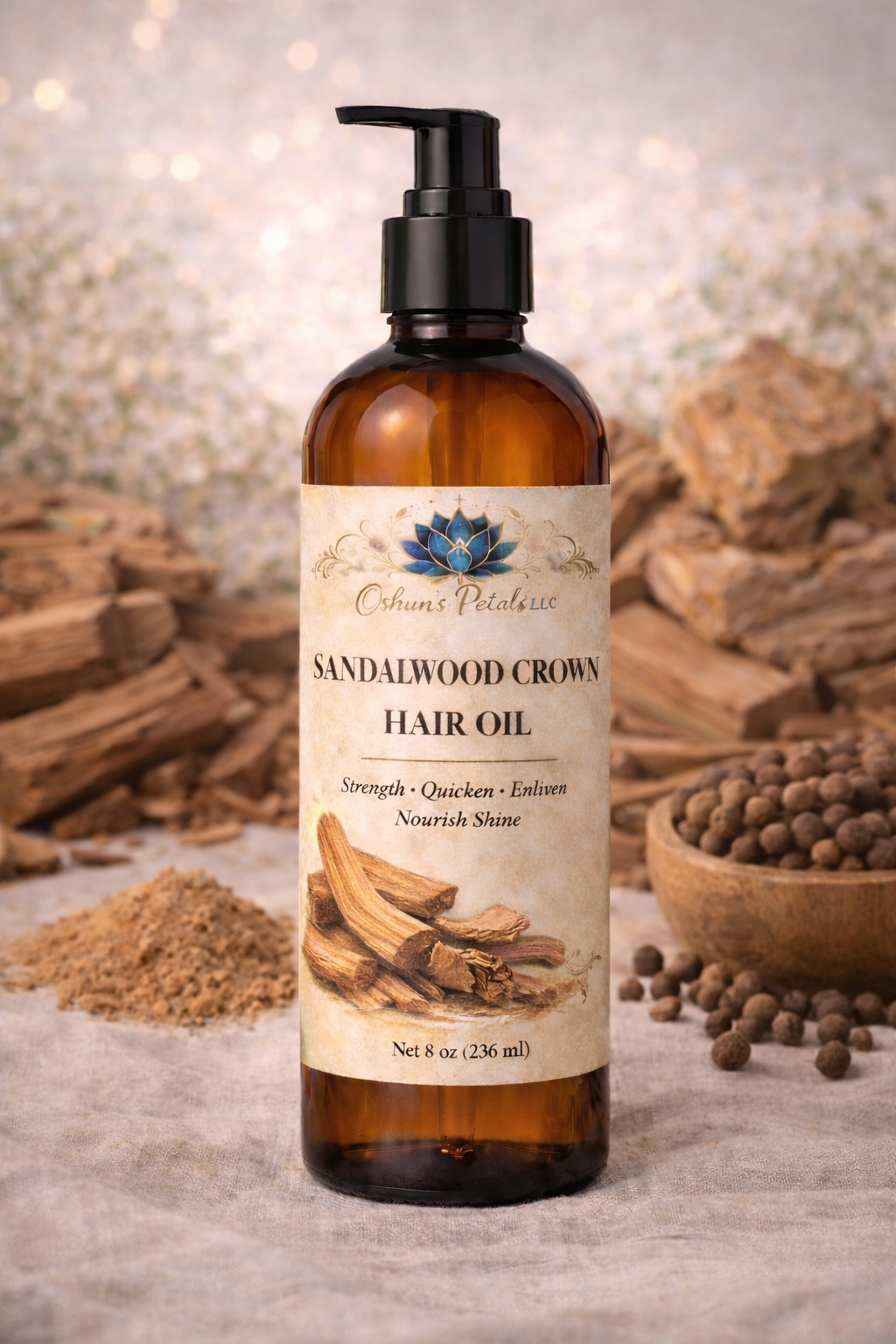 Sandalwood Crown Hair Oil 8 oz.